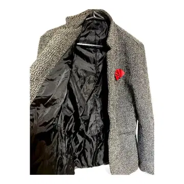 [ 새상품급 ] 남성용 트위드 자켓 그레이 빨간색 치프 포함