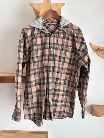 NESTA 네스타 체크 셔츠 후드티