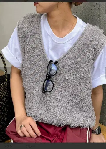 CIAOPANIC TYPY 그레이 V넥 니트 베스트