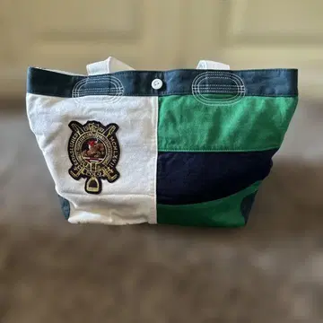 폴로 엠블럼 패치워크 토트백 새상품 미사용