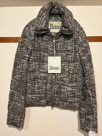 Herno 미사용 트위드 다운 자켓