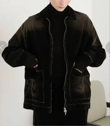 LA PEAU DE GEM 집업 벨로아 블루종