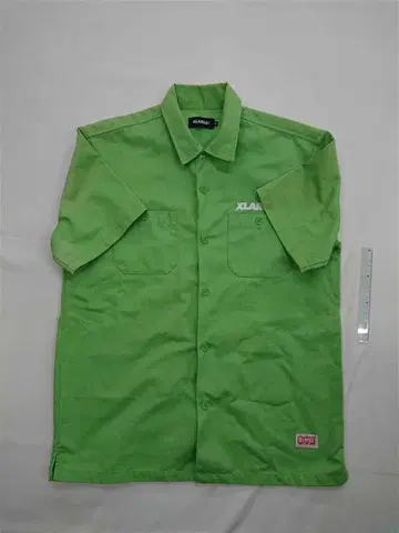 엑스라지 반팔 워크 셔츠 그린 계열 M 사이즈