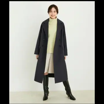 새상품급 LE CERCLE par rope' 저리 멜톤 더블 롱 코트