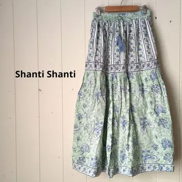 티티카카 올 패턴 Shanti Shanti 롱 스커트 민트 그린