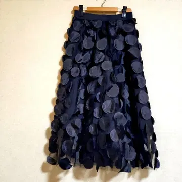 다크 이르미네이트 롱 플레어 튤 레이스 스커트 개성적