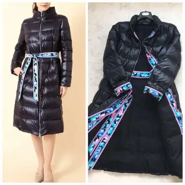 최근 새상품급 레오나르 다운 페더 코트 벨트 포함 40