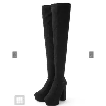 플랫폼 스웨이드 니하이 부츠 [ci247]