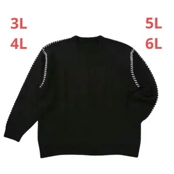 PLES 7G 더블 자카드 크루넥 스웨터 vf7