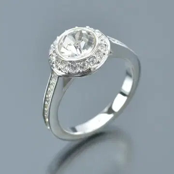 새상품급 스와로브스키 앙제 라인 11호/52 큐빅 실버 반지