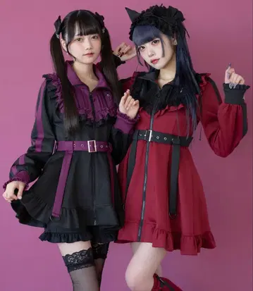 DearMyLove 십자가 저지 원피스 보라색 x 블랙