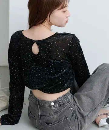 카스타네 스터드 벨로아 풀오버