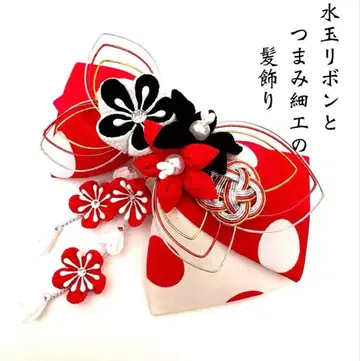 도트 리본과 츠마미자이쿠 머리 장식 (577)