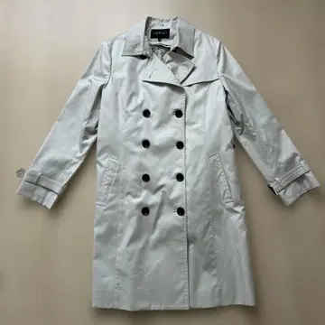 라이트 그레이 트렌치코트 더블 브레스트