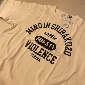 [ SAPEur ] x 하마다 마코토 로고 반팔 맨투맨 화이트 XL