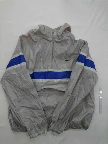 라코스테 나일론 자켓 그레이 계열 블루 라인 후드 부착 남성용