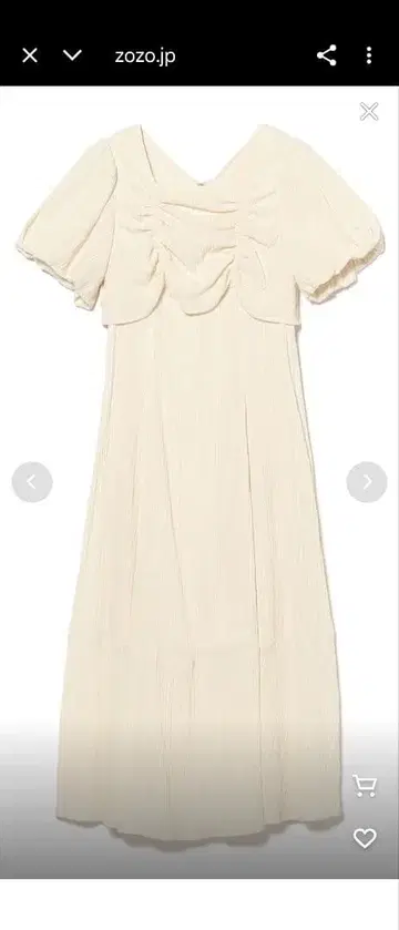 자카드 스퀘어 넥 퍼프 슬리브 원피스 Rey BEAMS