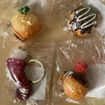 타코야키 파 마요네즈 타코 문어발 식품 샘플 키링 4종 세트