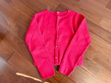 니트 가디건 골드 버튼