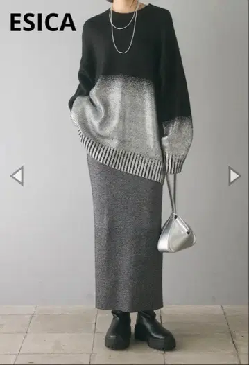 ESICA 에시카 라메 니트 타이트 스커트