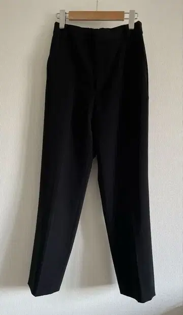 블랙 슬랙스 허리밴딩 슬릿