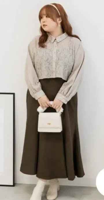 쿠레트 cletto 레이스 셔츠 머메이드 스커트 원피스