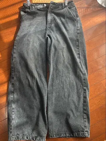 그레이 데님 와이드 팬츠