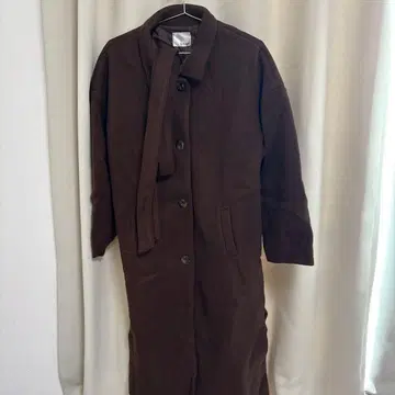 체스터 코트 롱 코트 브라운 벨트 포함
