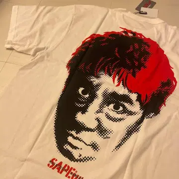 [ SAPEur ] x 하마다 마코토 반팔 T셔츠 화이트/레드 XL