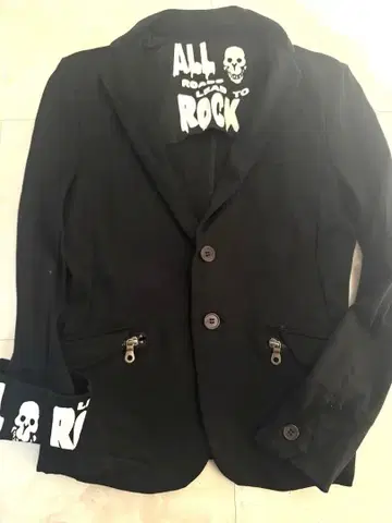 PPFM 신의 의류 스컬 프린트 블랙 블레이저 락 봄/가을