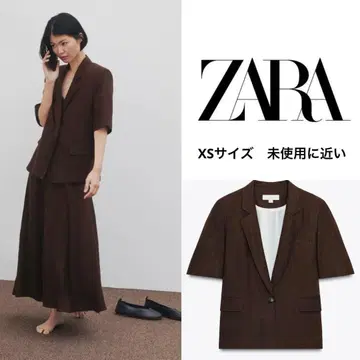 [ XS 사이즈 ] ZARA 자라 린넨 소재 숏 슬리브 블레이저
