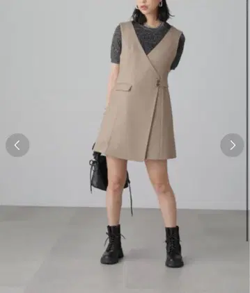 베스트풍 랩 미니 오버롤 스커트