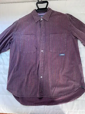 NOTHOMME BLUE 보르도 계열 체크 긴팔 셔츠