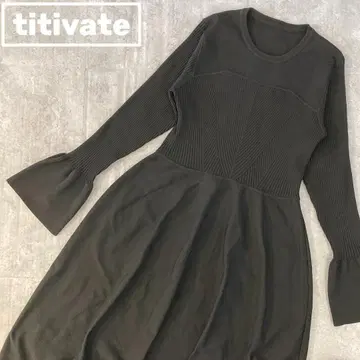 티티베이트 titivate 리브 디자인 니트 롱 원피스 [ L ]