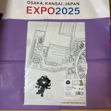 EXPO2025 만박 회장 지도 디자인 클리어 파일 블랙 미야쿠미야쿠