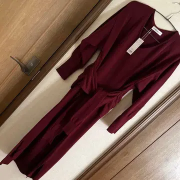 버건디 니트 롱 원피스 새상품