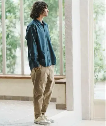 CAMBIO 코듀로이 스트레치 소프트 사루엘 테이퍼드 팬츠