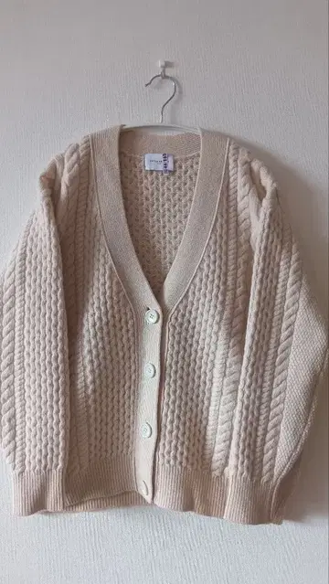 UNITED ARROWS 케이블 긴팔 가디건 에크루색