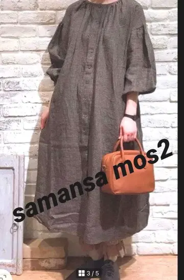 SM2 사만사 모스모스 Slowlinen 뒷 허리 리본 원피스 체크