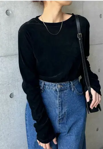 [ and Me ] 벨로아 튤 긴팔 상의 블랙