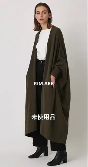 미사용품 RIM.ARK 와이드 볼륨 가디건 카키