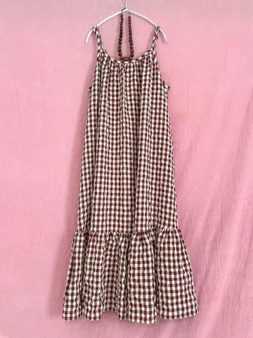 코티지코어 체크 무늬 원피스 카스타네 earth lowrys KBF