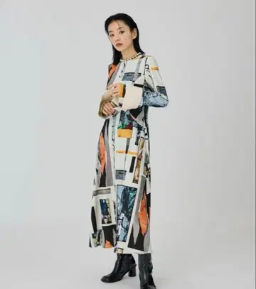 UNITED TOKYO 아트 콜라주 원피스