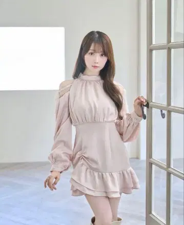 Rosemuse 오픈 숄더 미니 드레스 핑크 S