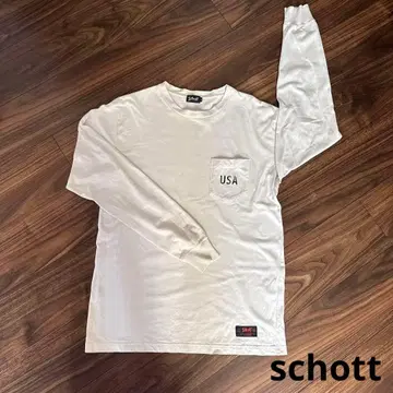 새상품급 Schott USA 포켓 부착 긴팔 티셔츠 M 사이즈