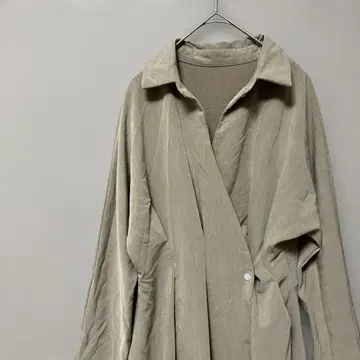 fifth 카슈쿨 롱 원피스 (M 상당) 베이지 무지 플레어 실루엣