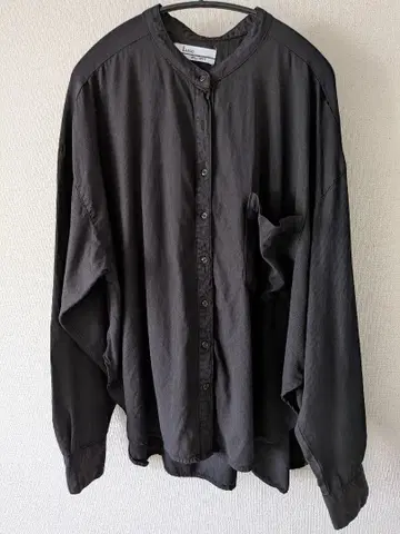 LASUD 오버 사이즈 블랙 긴팔 셔츠