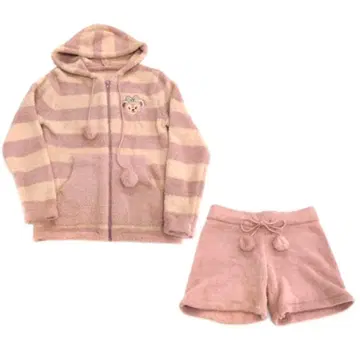 [ 판매 종료품 ] 셰리 메이 룸웨어 상하의 세트 핑크 보더 무늬