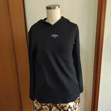 캘러웨이 블랙 후드 부착 긴팔 모크넥 새상품급