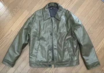 ZARA 남성용 가죽 자켓 M 올리브